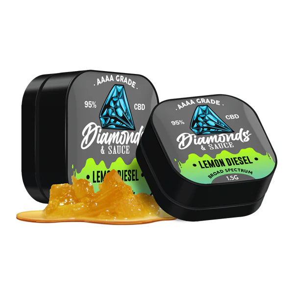 Diamonds & Sauce 95% Broad Spectrum CBD Distillate - 1.5g - Lemon Diesel