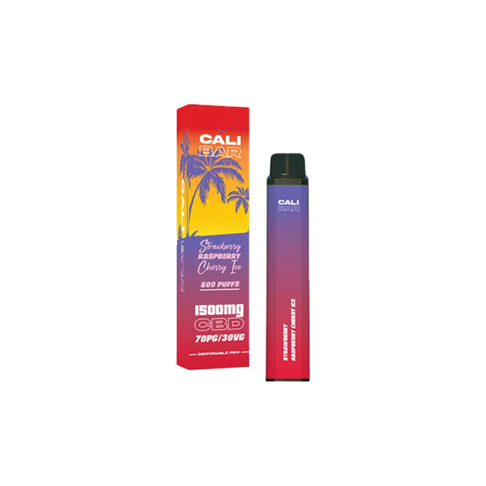 Cali Co 1500mg CBD Disposable Vape - 3000 puffs - Strawberry Raspberry Cherry Ice